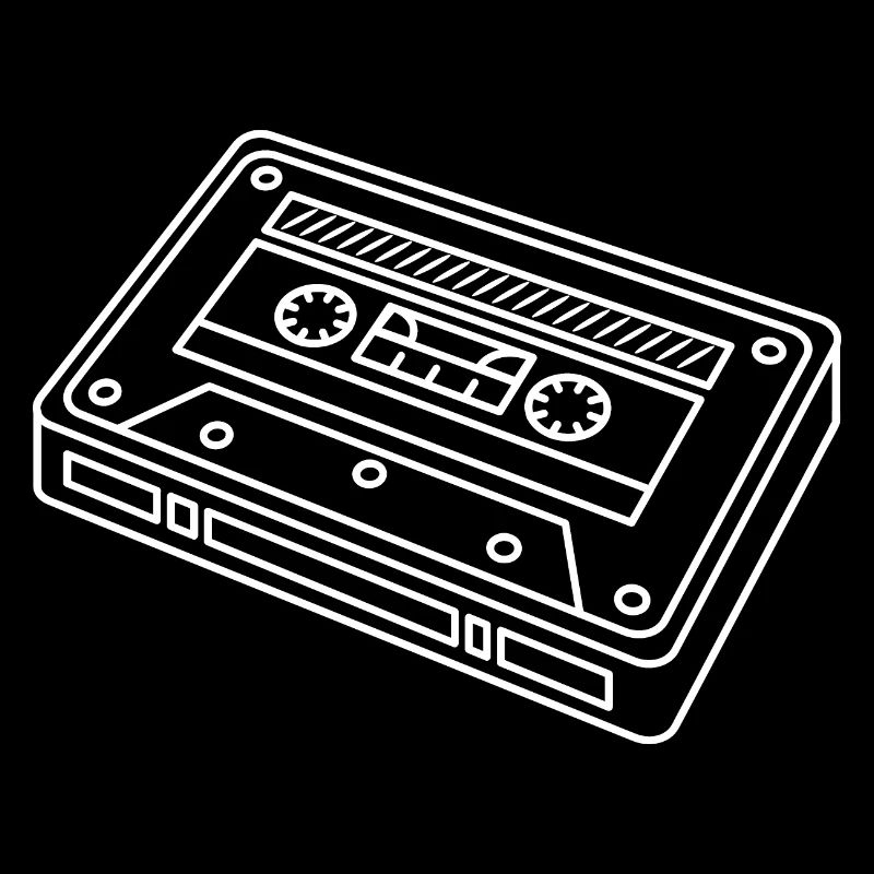 Cassette Blanc 80s Retro Music Gift Idea
