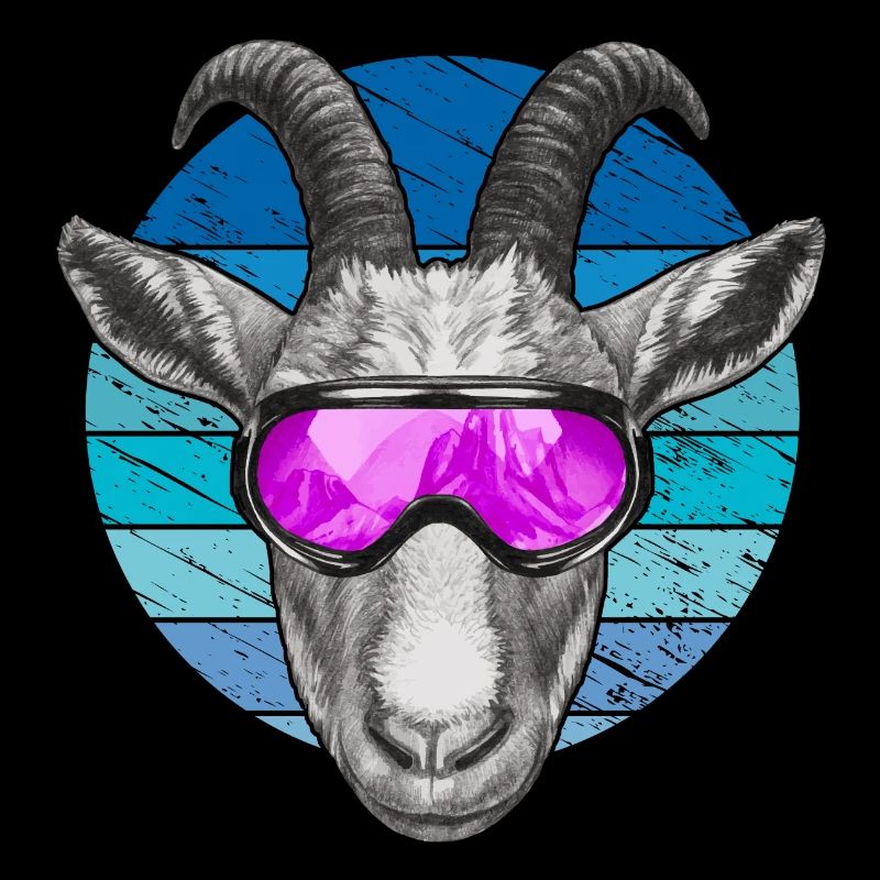Drôle de chèvre avec des lunettes de ski