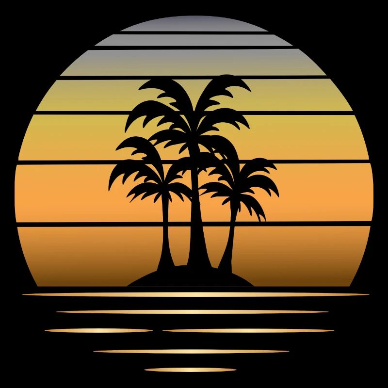 Holiday dreams: sun palm trees sandy beach