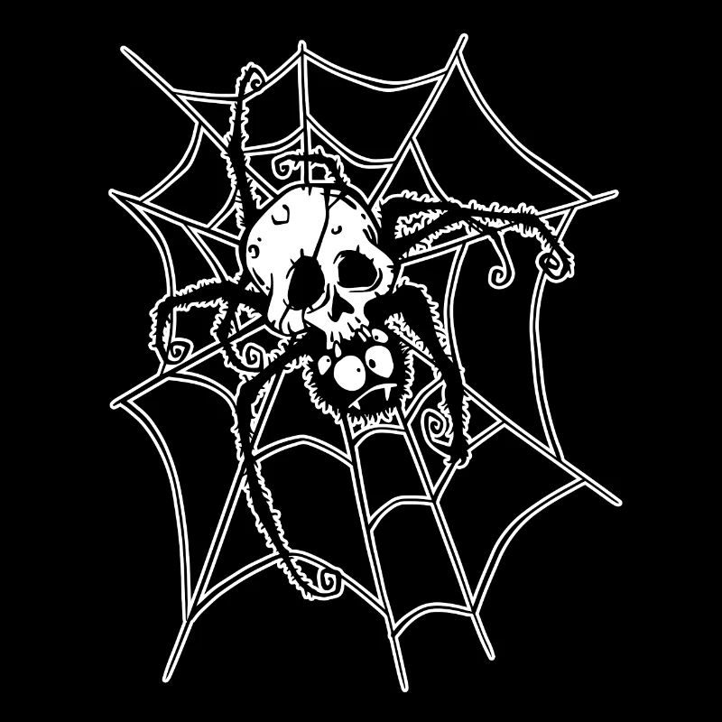 Gruselige Spinne mit Totenkopf