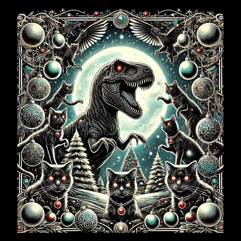 Dino Weihnachten T-Rex Katzen Ornamente