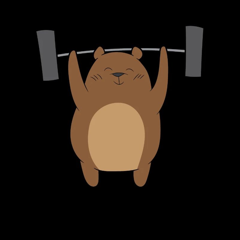 Gewichtheben - Bär / Grizzly hebt Gewichte