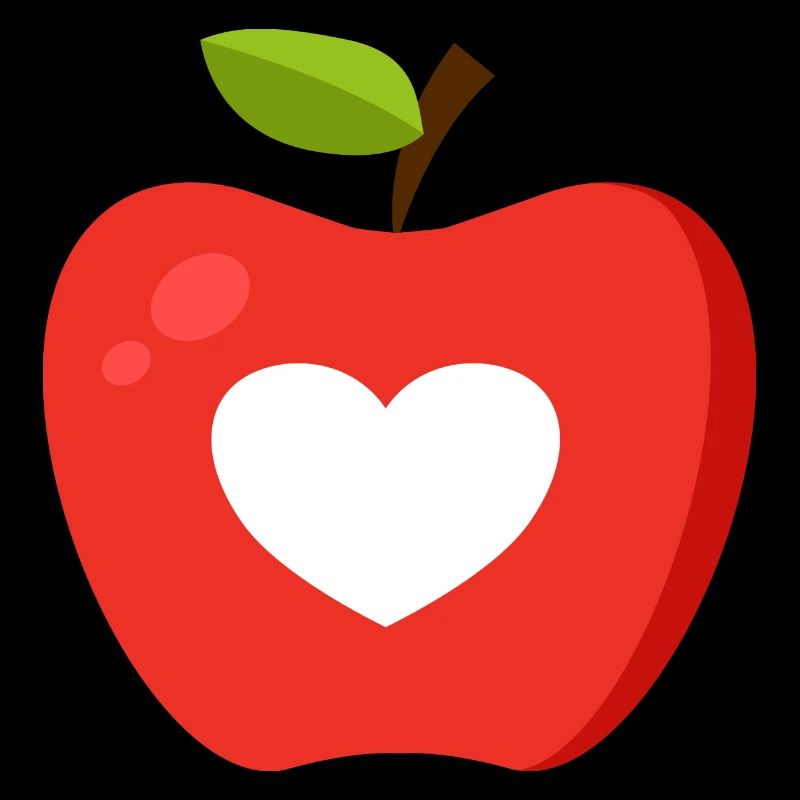 Roter Apfel mit Herz als Geschenkidee Motiv
