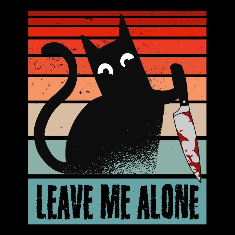 Laisse-moi tranquille, chat avec couteau