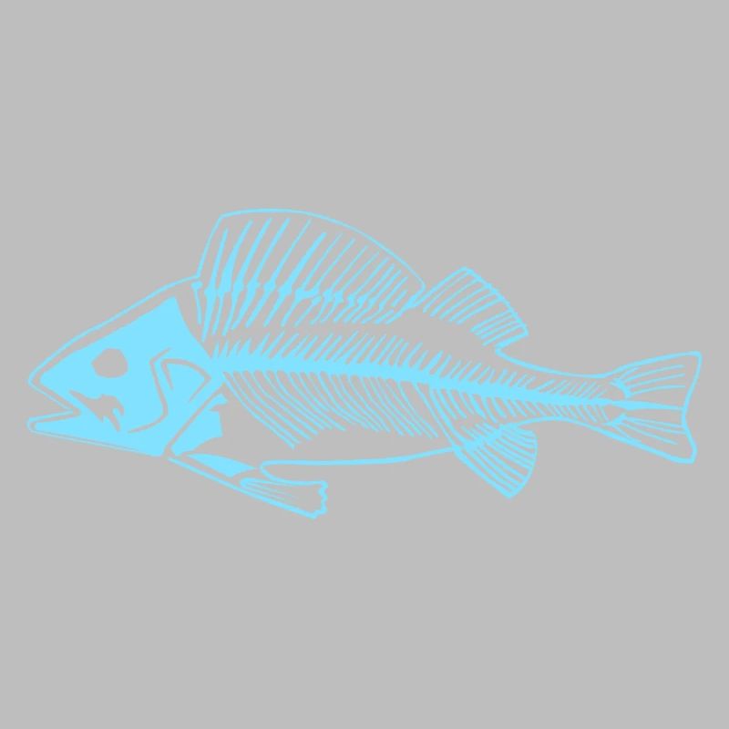 Blauer Barsch Gräte das coole Fischgräten Design