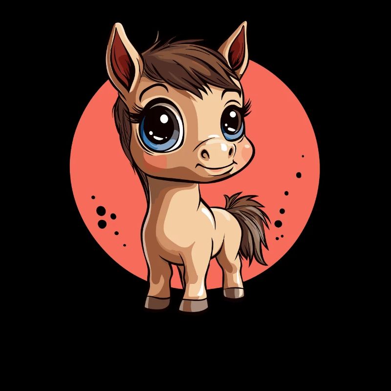 Mignon poney dessin animé