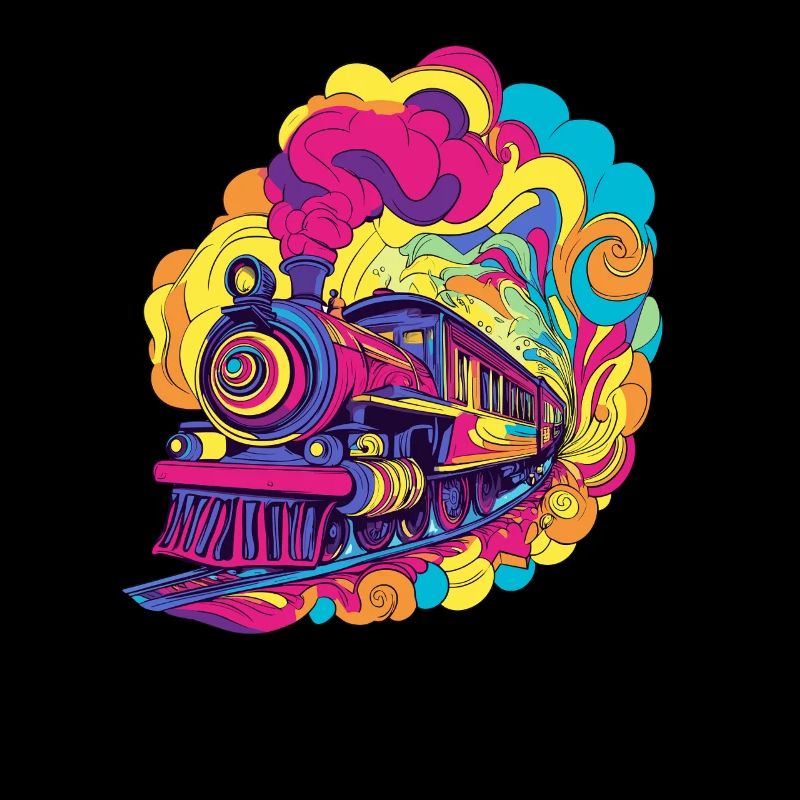 Train dans l’explosion des couleurs