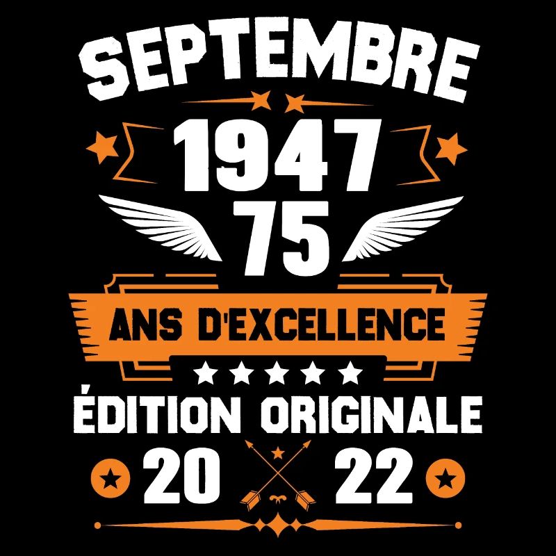 Septembre 1947 Idée cadeau d'anniversaire 75 ans