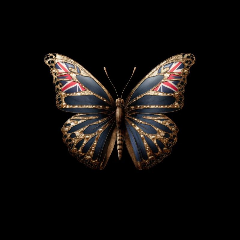 Papillon avec drapeau anglais