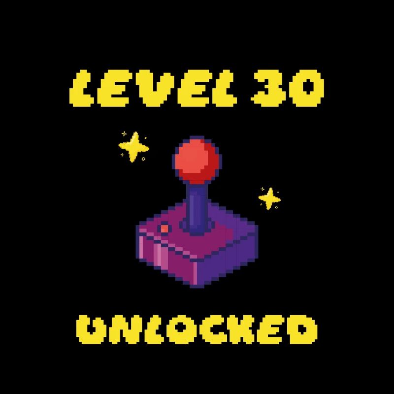Level 30 Unlocked - 16 Bit Joystick 30. Geburtstag
