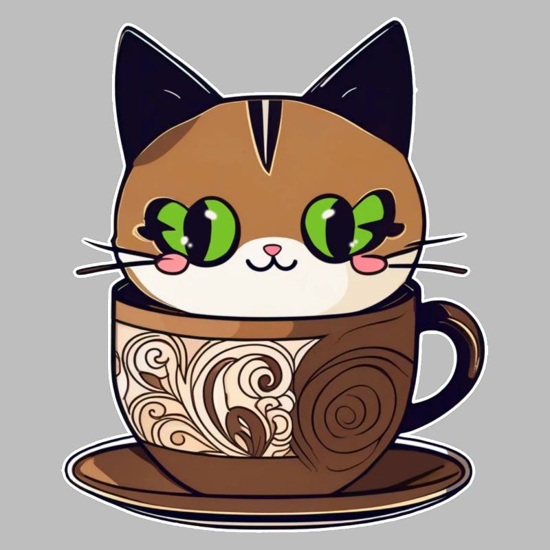 Chat de café mignon