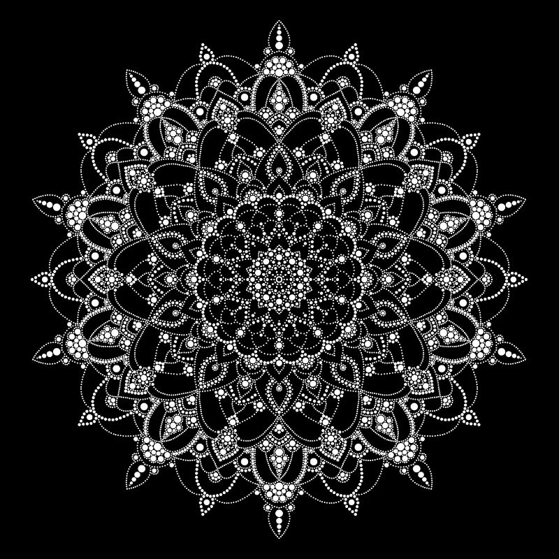 Mandala en pointillé blanc