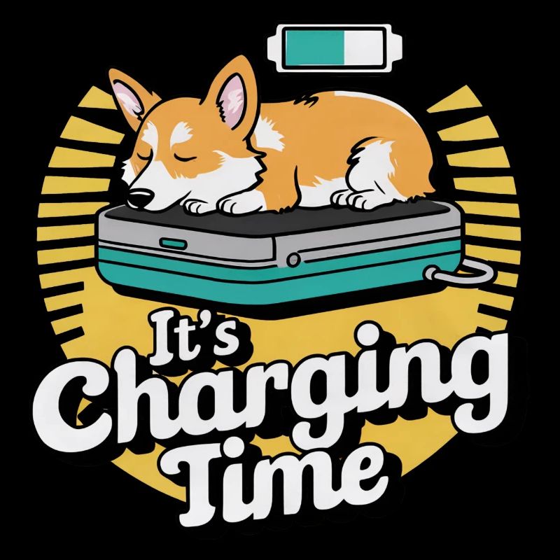 Its Charging Time Corgi Funny