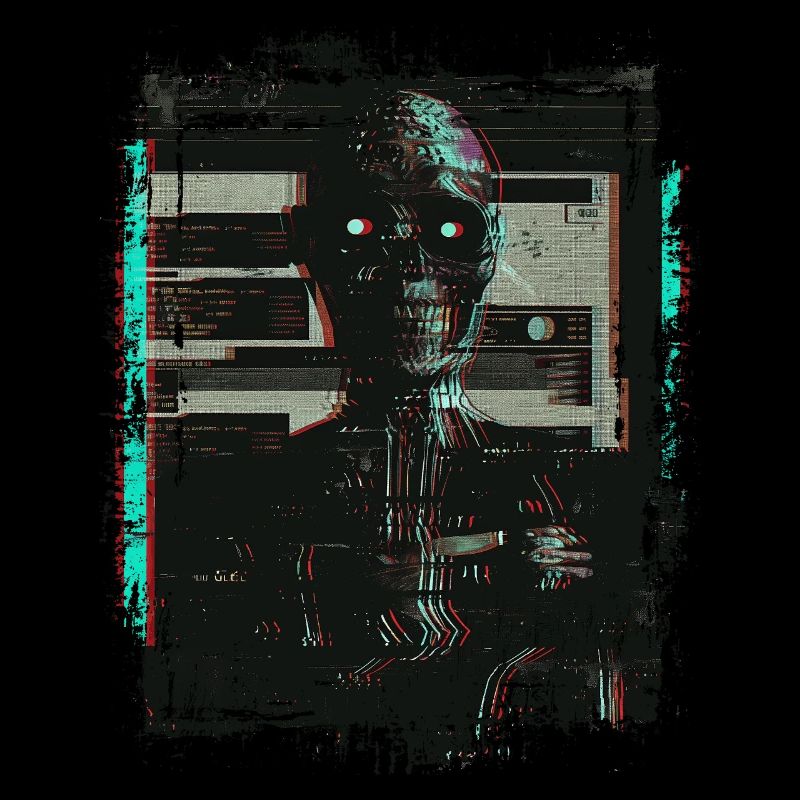 Zombie Digital Horror Glitchcore Grunge Weirdcore