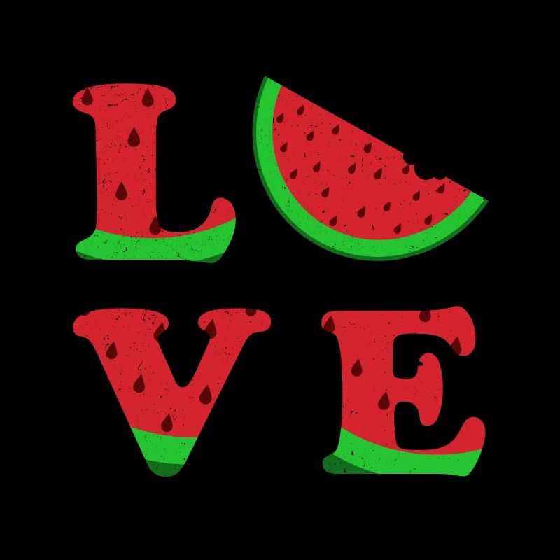 Pastèque Amour Typographie Cadeau Légumes