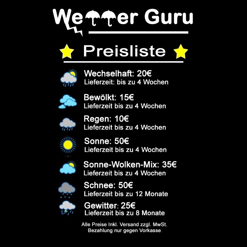 Météo Gourou Liste de prix Météo