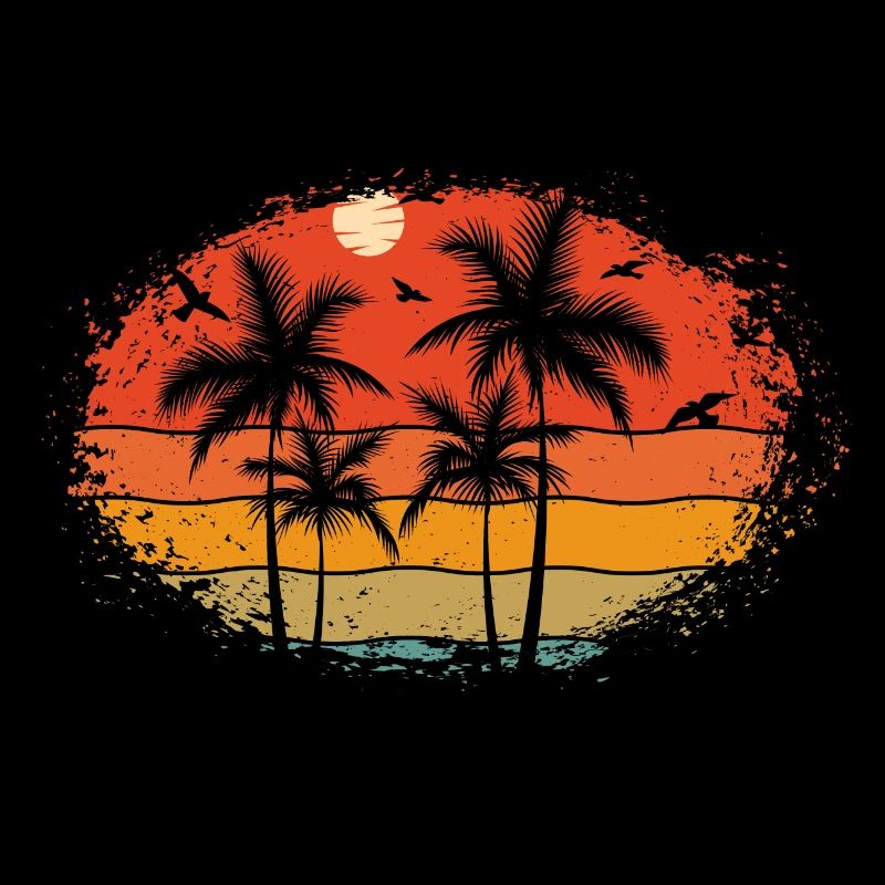 Sunset beach summer gift beach retro