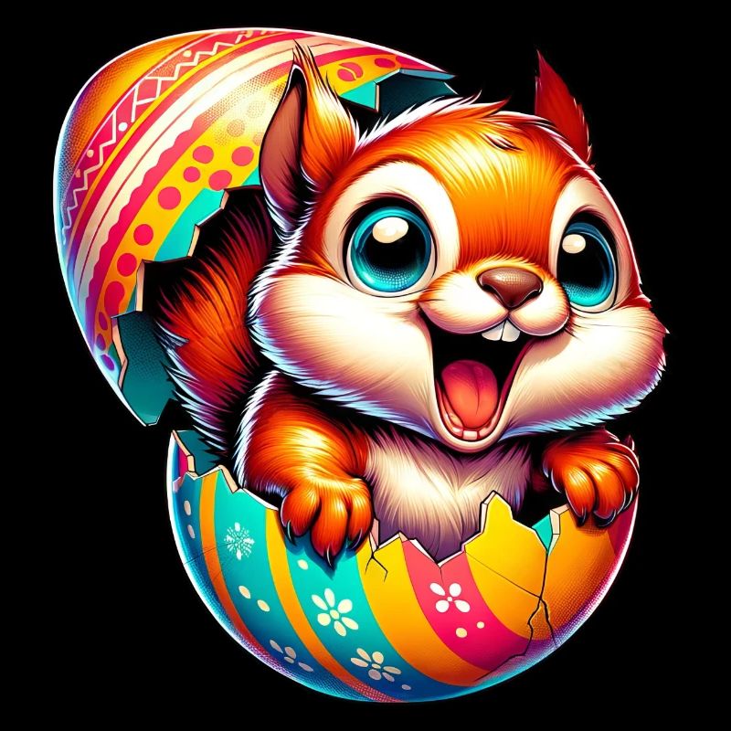 Ostern Eichhörnchen mit Osterei: Niedliches Design