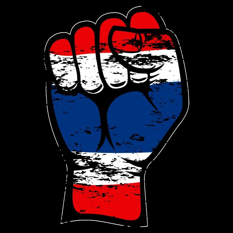 Icône de main de poing du drapeau de la Thaïlande utilisée