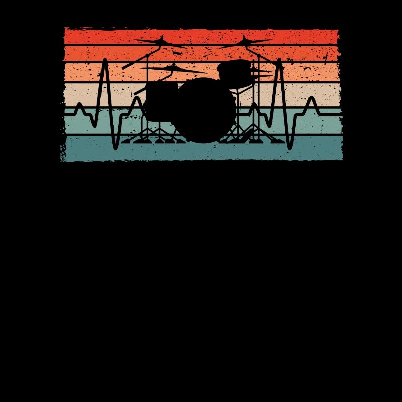 Retro Schlagzeuger Herzschlag Drummer