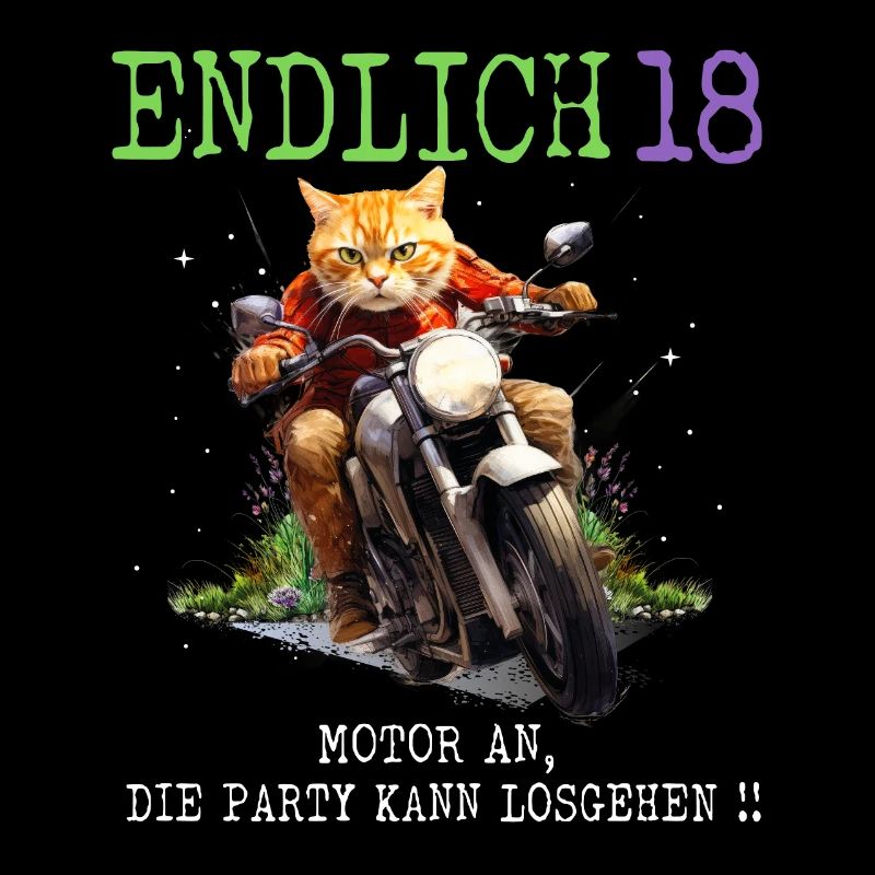 Endlich 18 Katze auf Motorrad