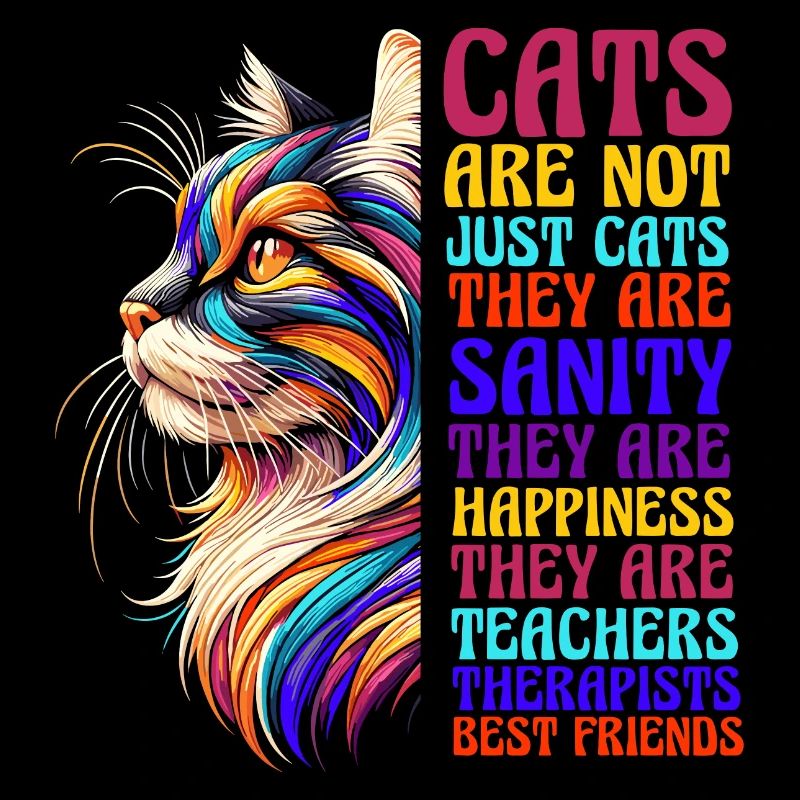 Katzen sind Freunde Katzenmama Katzenfreund Kitten