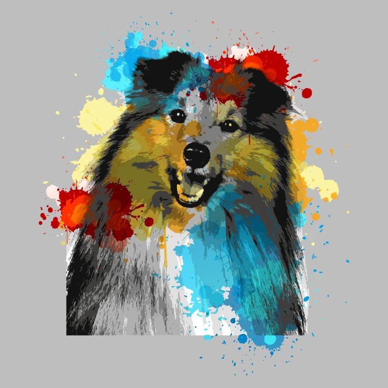 Sheltie Wasserfarben Bunt