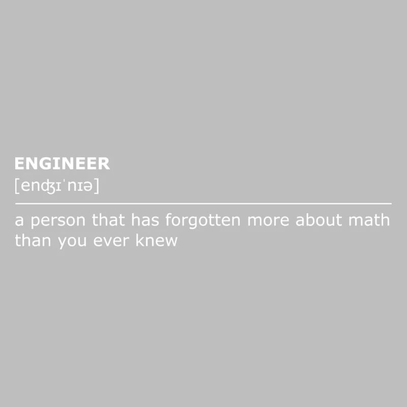 Engineer forgets math brightly