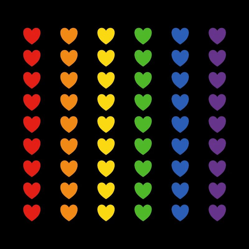 Drapeau arc-en-ciel coeurs