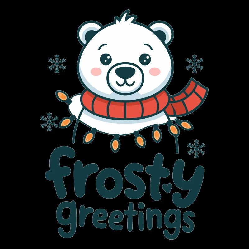 Frostige Grüße – Eisbär mit Lichterkette