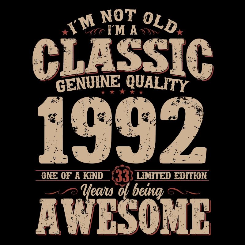 33rd Birthday Legend Born in 1992