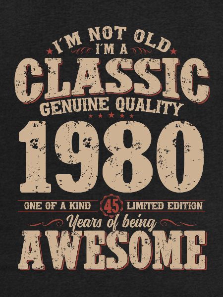 45th Birthday Original Vintage 1980