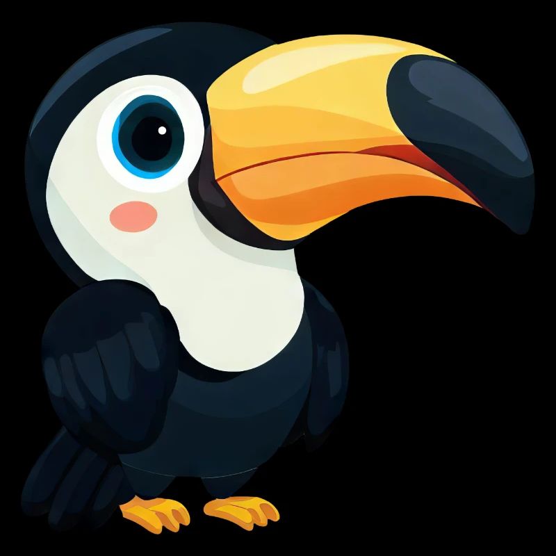 Minimalist Toucan with Blue Eyes - Design