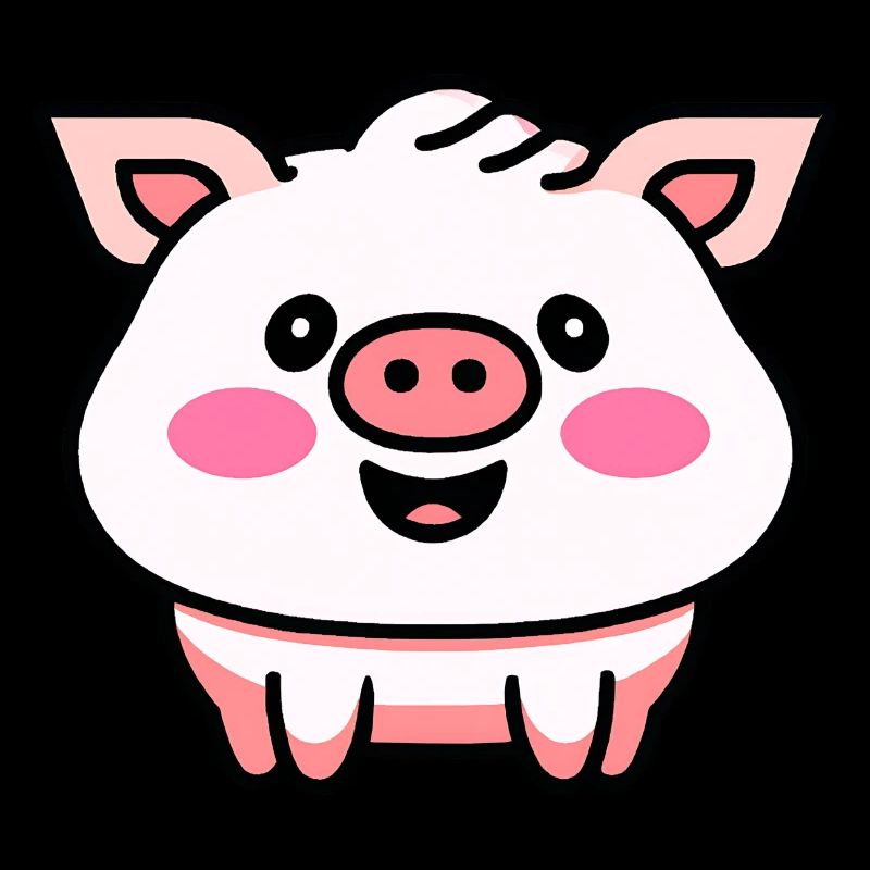 Mignon cochon qui rit Kawaii