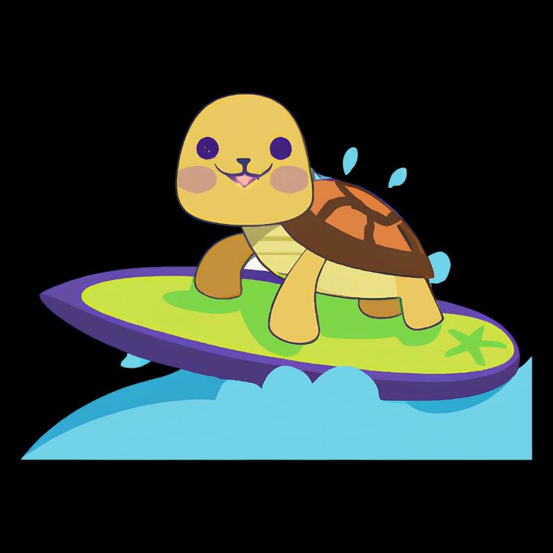 Kawaii Turtle Surfer - Mignon design de plage