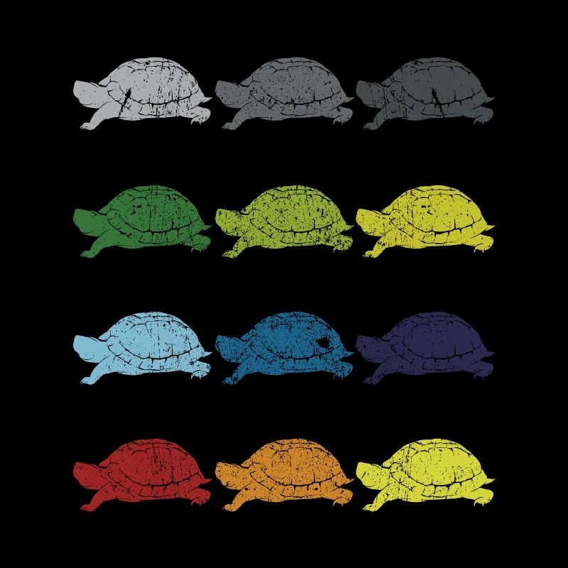 Neon Pop Art Retro Schildkröte Tier Geschenk