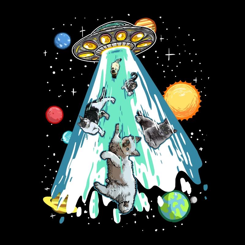 Lustiger Spruch Katze UFO Alien Katzenliebe
