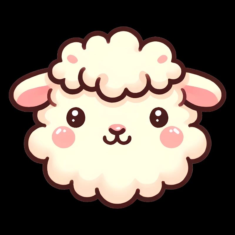Conception de dessin animé mignon moelleux de visage de mouton