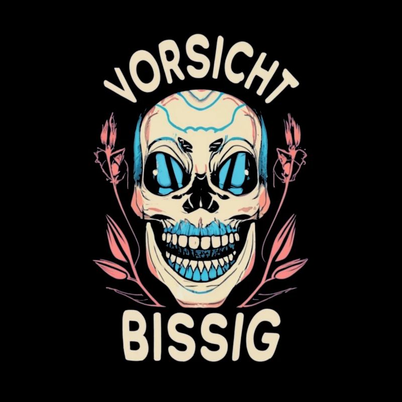 TShirt Vector Text Vorsicht Bissig typograph