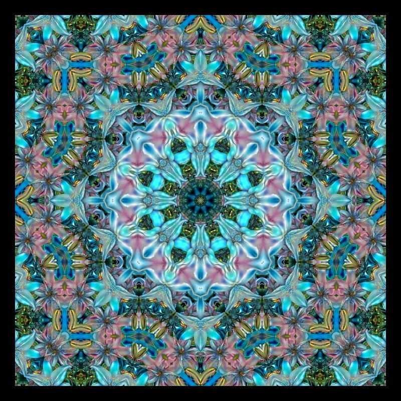 KALEIDOSCOPE ABSTRACT LILIES 2 FLOWERS 2