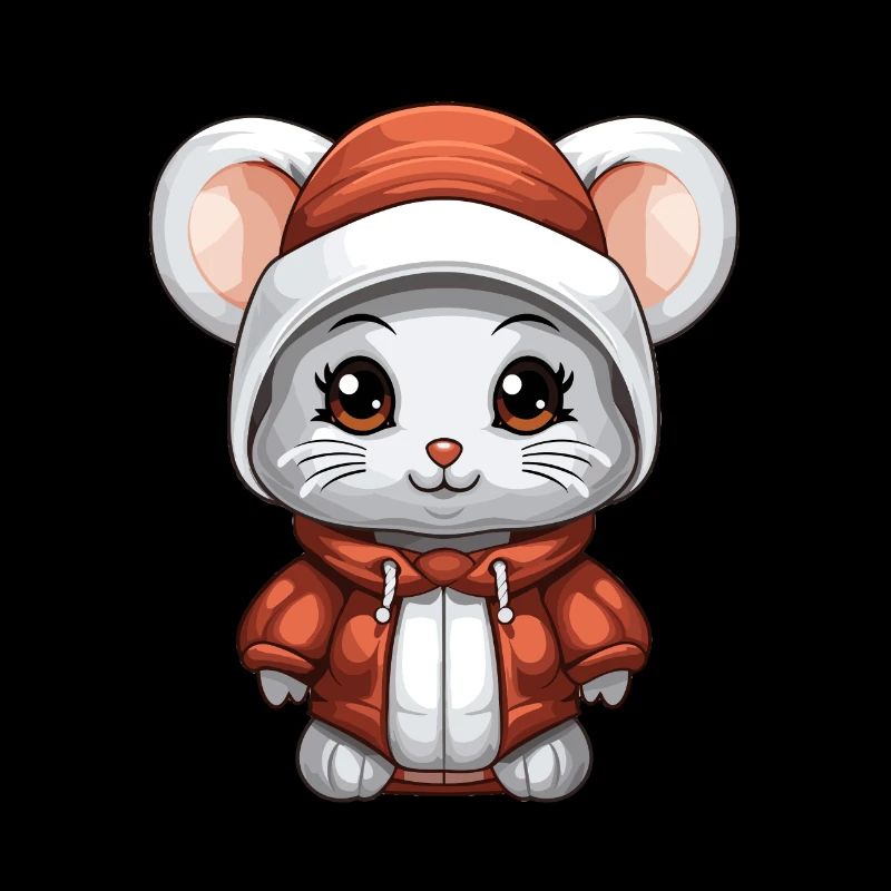 Souris Noël Design - Style Kawaii