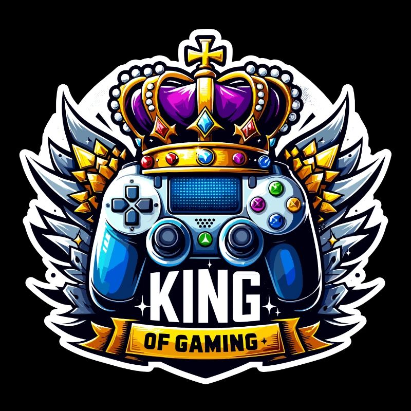 King of Gaming - Controller and Crown Illustration