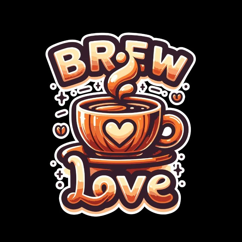Brew Love - Coffee Cup Illustration