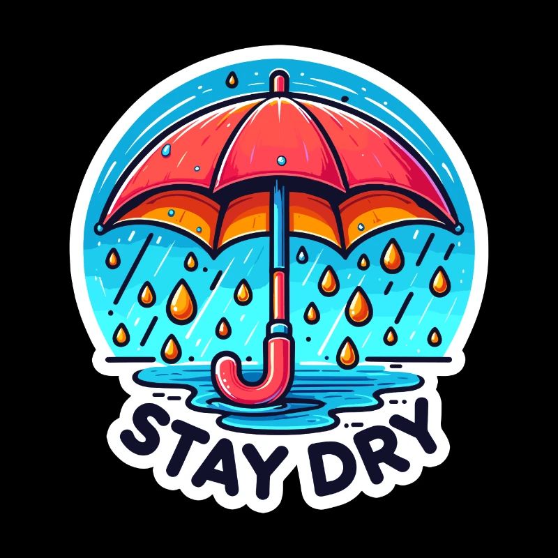 Stay Dry - Regenschirm Illustration