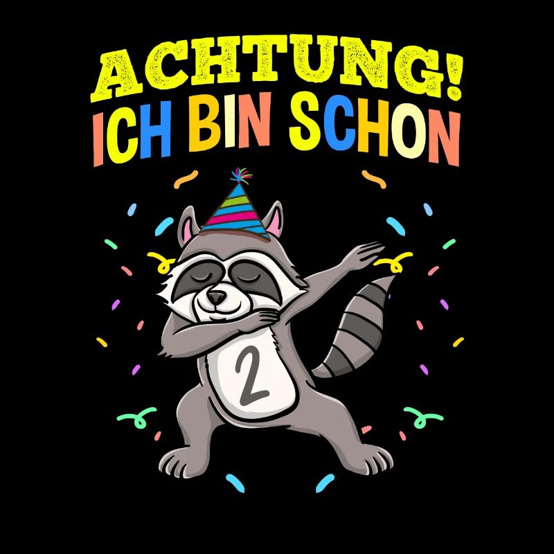 Achtung Ich Bin Schon 2 Geburtstag Waschbär