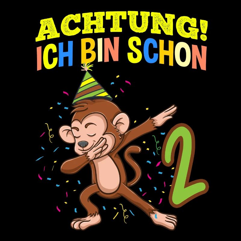 Achtung Ich Bin Schon 2 Geburtstag Affen