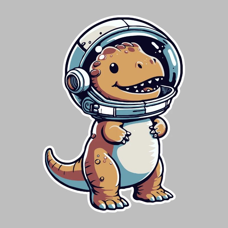 Funny Space Dino Astronaut