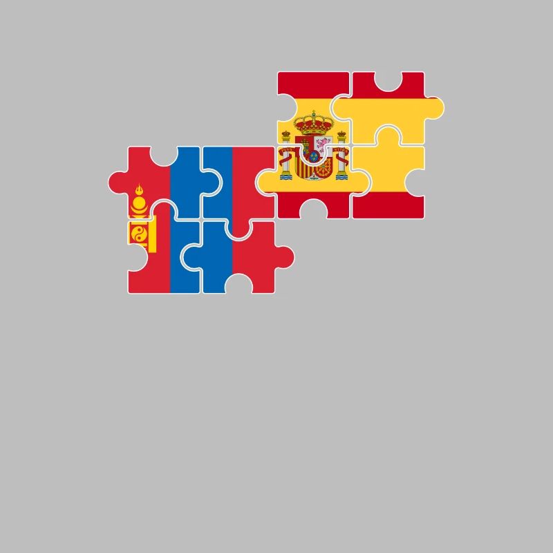Mongolia Spain Flag Spanish Mongolian
