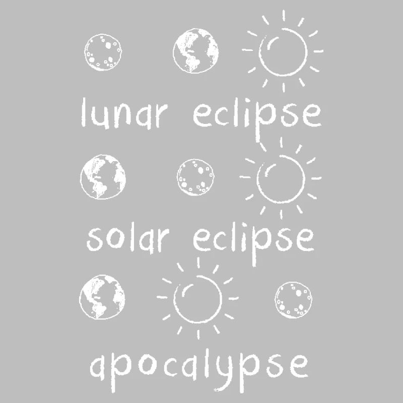 Lunar Solar Eclipse and Apocalypse Funny Science T