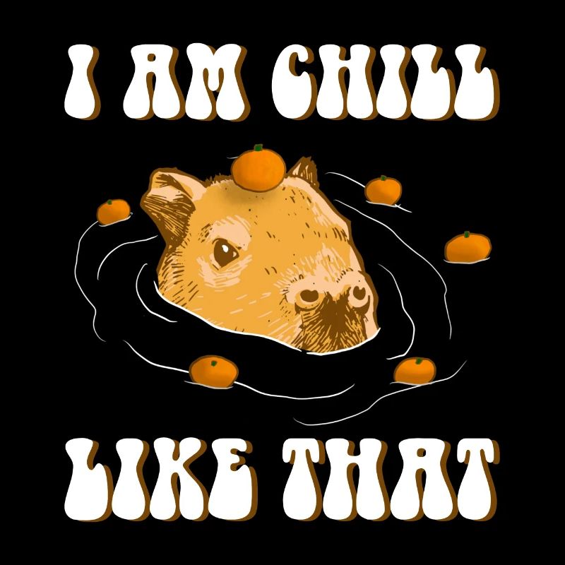 Capybara Orange Meme Design I am Chill like that